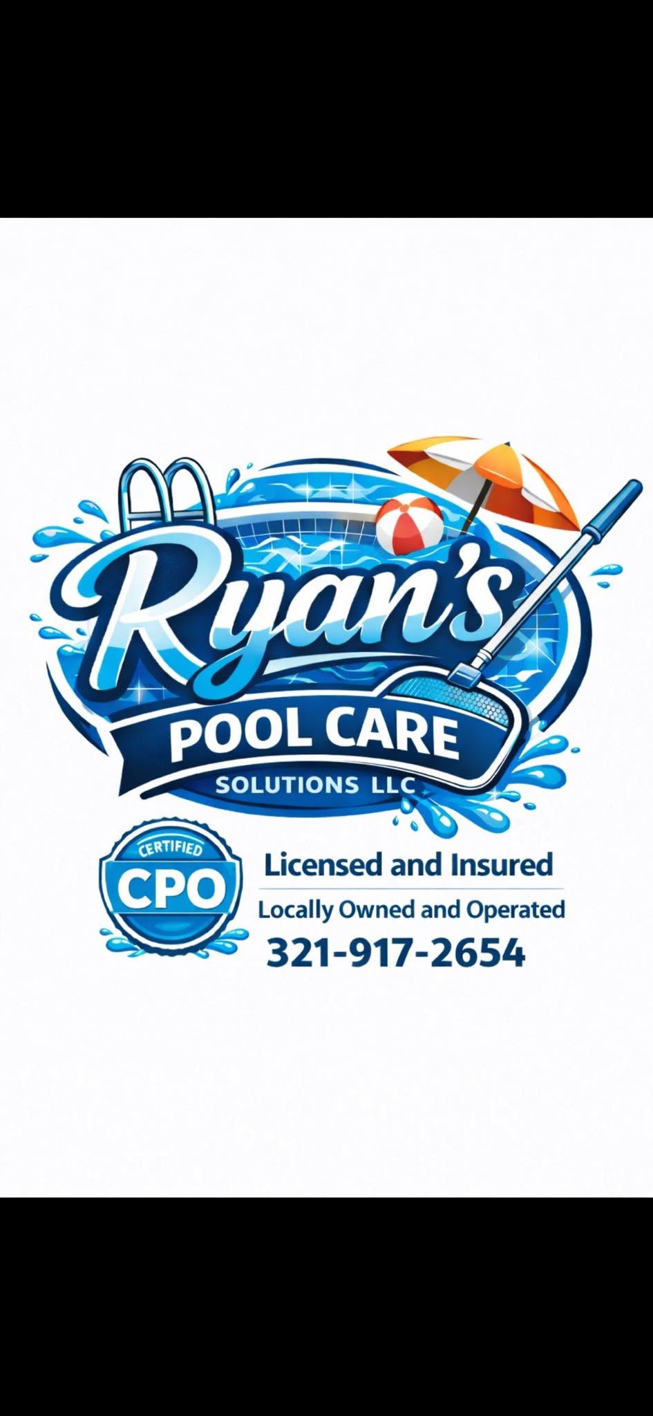 Ryan’s Pool Care Solutions LLC — original pool and skimmer logo